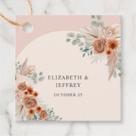 Étiquettes Cadeau Mariage rustique Boho Terracotta Pampas