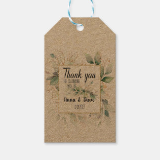 Étiquettes-cadeau Mariage Rustique Personnalisé Mariage Botanique Fa