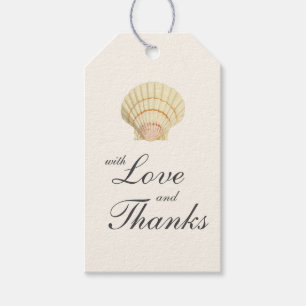 Étiquettes-cadeau Mariage simple coquille vintage