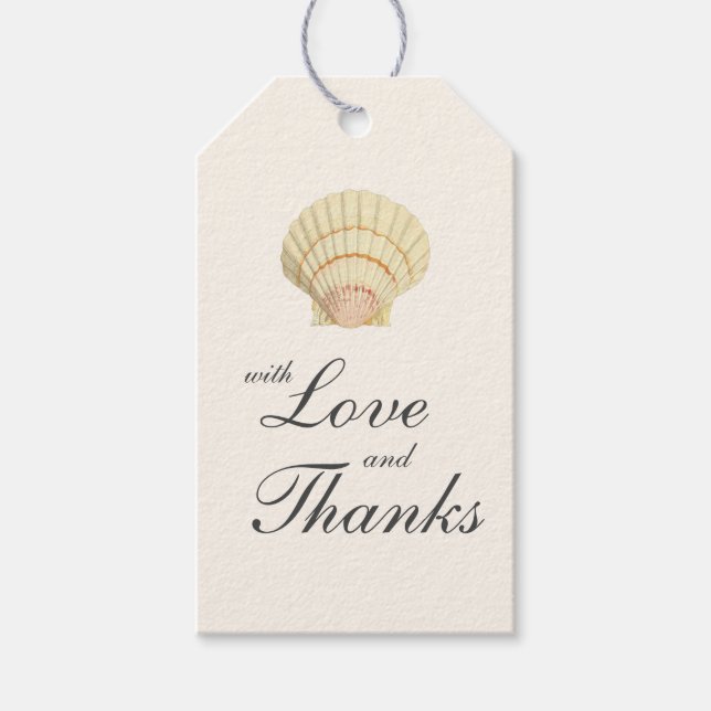 Étiquettes-cadeau Mariage simple coquille vintage (Devant)