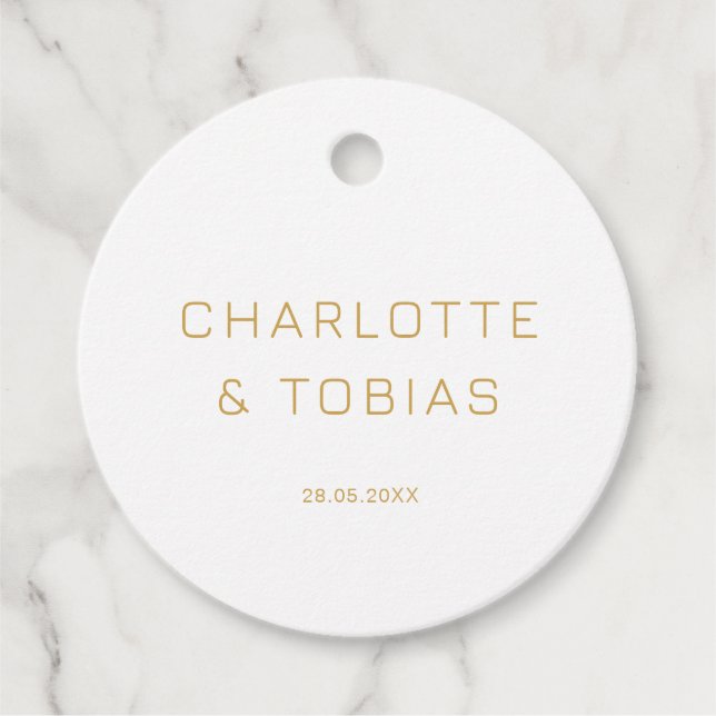 Étiquettes Cadeau Mariage simple et élégant (Devant)