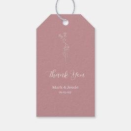Étiquettes-cadeau Mariage Simple Rose et Blanc ROE