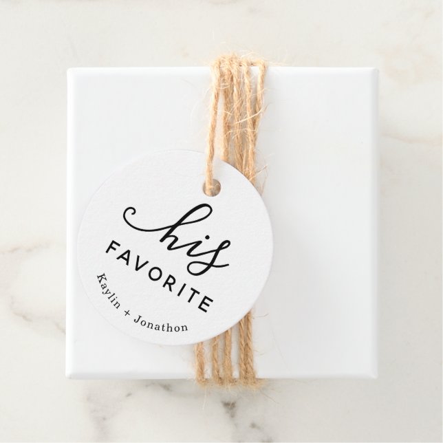Étiquettes Cadeau mariage "Son préféré" (En situation)