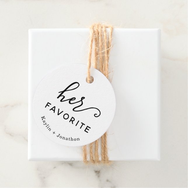 Étiquettes Cadeau mariage "Son préféré" (En situation)