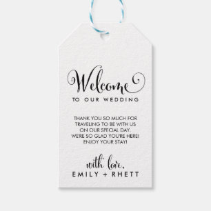 Étiquettes-cadeau Mariage Southern Belle Calligraphy Bienvenue