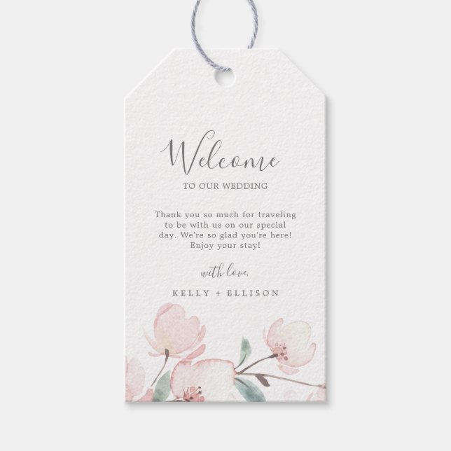 Étiquettes-cadeau Mariage Spring Cherry Blossom Bienvenue (Devant)
