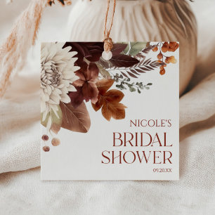 Étiquettes Cadeau Mariage Tomber Amoureux Floral Brun Bourgogne