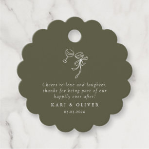 Étiquettes Cadeau Mariage vert HEIDI