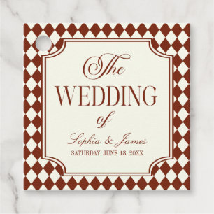 Étiquettes Cadeau Mariage Vintage Bourgogne Luxe Ancien Argent