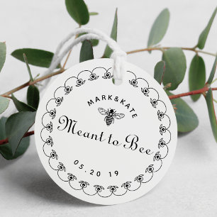 Étiquettes Cadeau Mariage Vintage Orné Abeille Chérie Miel