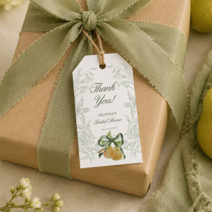 Étiquettes-cadeau Mariage Vintage Vert Sauge Parfait Couple Poire