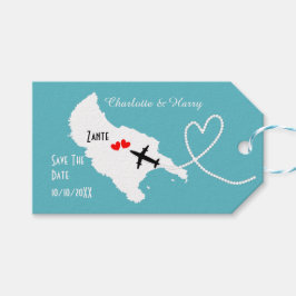 Étiquettes-cadeau Mariages À L'Étranger Zante Enregistrer La Date