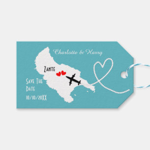Étiquettes-cadeau Mariages À L'Étranger Zante Enregistrer La Date