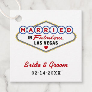 Étiquettes Cadeau Marié dans Fabulous Las Vegas Mariage rouge Monogr