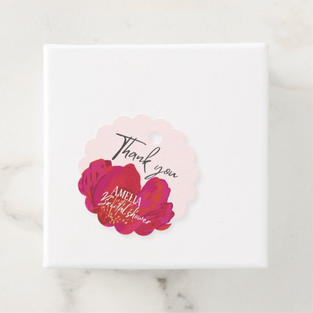 Étiquettes Cadeau Mariée en fleurs Fête de mariage florale (En situation)