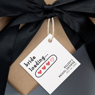 Étiquettes Cadeau Mariée qui charge la fête de mariage