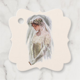Étiquettes Cadeau Mariée victorienne vintage avec la Bible Harrison