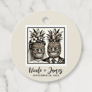 Étiquettes Cadeau Mariés de l'Aloha Tiki d'ananas de mariage