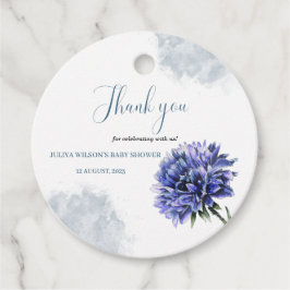 Étiquettes Cadeau Marine bleu floral simple garçon baby shower