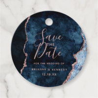 Marine Rose Gold Agate Marbre Enregistrer la date