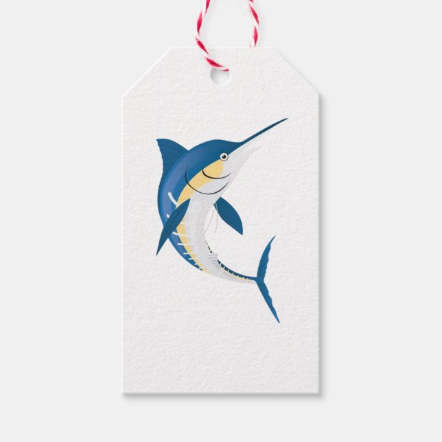 Étiquettes-cadeau Marlin bleu (Devant)