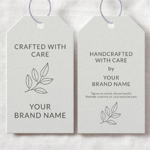 Étiquettes-cadeau Marque botanique Petite entreprise Manche minimali