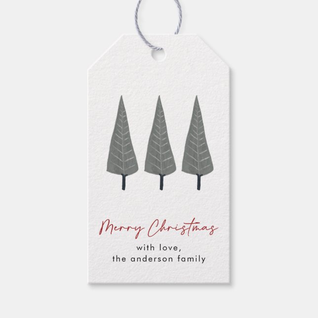 Étiquettes-cadeau Marque cadeau de Noël Scandi Tree (Devant)