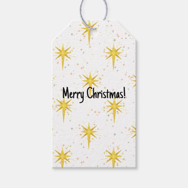 Étiquettes-cadeau Marque cadeau des étoiles de Noël (Devant)