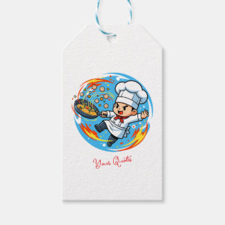 Étiquettes-cadeau Mascotte de chef drôle