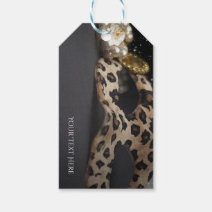 Étiquettes-cadeau Masque de mascarade léopard et fête d'anniversaire