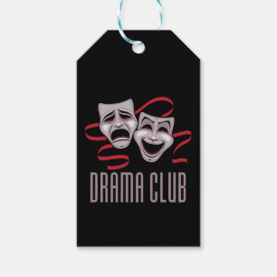 Étiquettes-cadeau Masques de comédie et de tragédie du club de théât