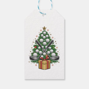 Étiquettes-cadeau Matériel de golf Christmas Tree Golf