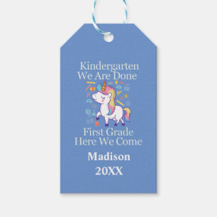 Étiquettes-cadeau Maternelle Graduation Première Année Unicorne