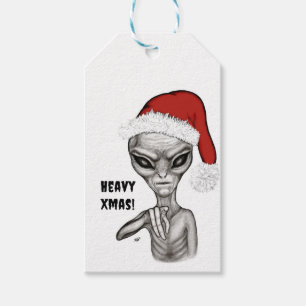 Étiquettes-cadeau Mauvais Alien, Lourds Noël !