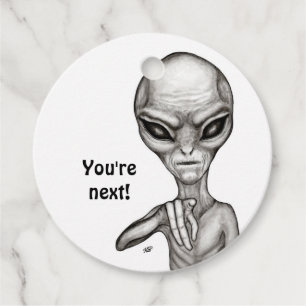 Étiquettes Cadeau Mauvais Alien, Tu es le prochain ! Étiquettes-cade