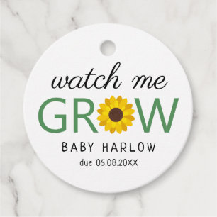 Étiquettes Cadeau Me regarder grandir Tournesol