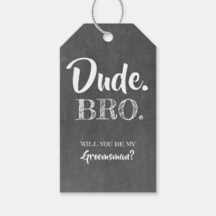 Étiquettes-cadeau Mec Bro Serez-Vous Mon Groomsman