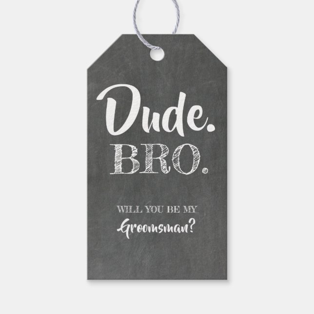 Étiquettes-cadeau Mec Bro Serez-Vous Mon Groomsman (Devant)