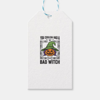 Étiquettes-cadeau Méchante Sorcière Drôle de Citrouille d'Halloween