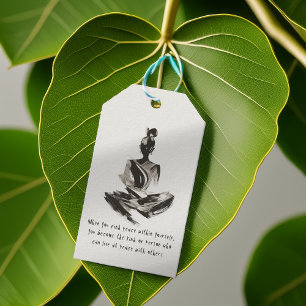 Étiquettes-cadeau Méditation de l'instructeur de Yoga Pose Pose Brus