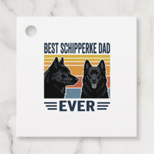 Étiquettes Cadeau Meilleur papa Schipperke de tous les temps Design