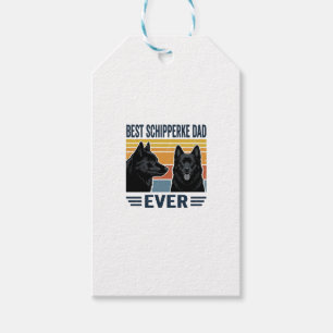 Étiquettes-cadeau Meilleur Papa Schipperke Jamais Design Vectoriel R
