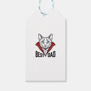 Étiquettes-cadeau Meilleur Papa Vampire Chat Design de Gravure Vinta