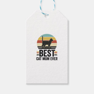 Étiquettes-cadeau Meilleure Maman de Chat Vintage Chat Noir Rétro De