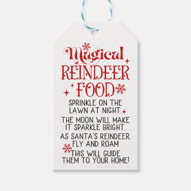 Étiquettes-cadeau Mélange ALIMENTAIRE MAGIQUE REINDEER (Devant)