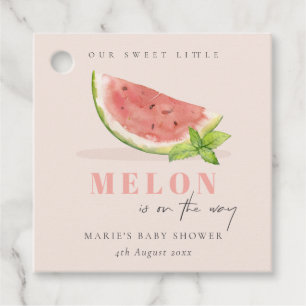 Étiquettes Cadeau Mélange Notre Petit Melon Baby shower Aquarelle Bl