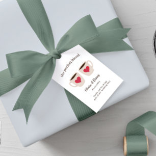 Étiquettes-cadeau Mélange parfait pour les tasses à café illustrées