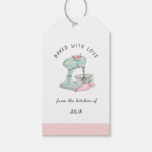 Étiquettes-cadeau Mélangeur de gâteaux "cuit avec amour" 