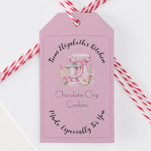 Étiquettes-cadeau Mélangeuse Fleurie Rose de Pâtisseries Maison