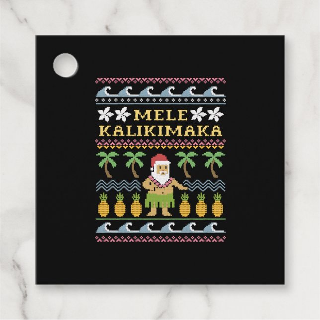 Étiquettes Cadeau Mele Kalikimaka (Devant)